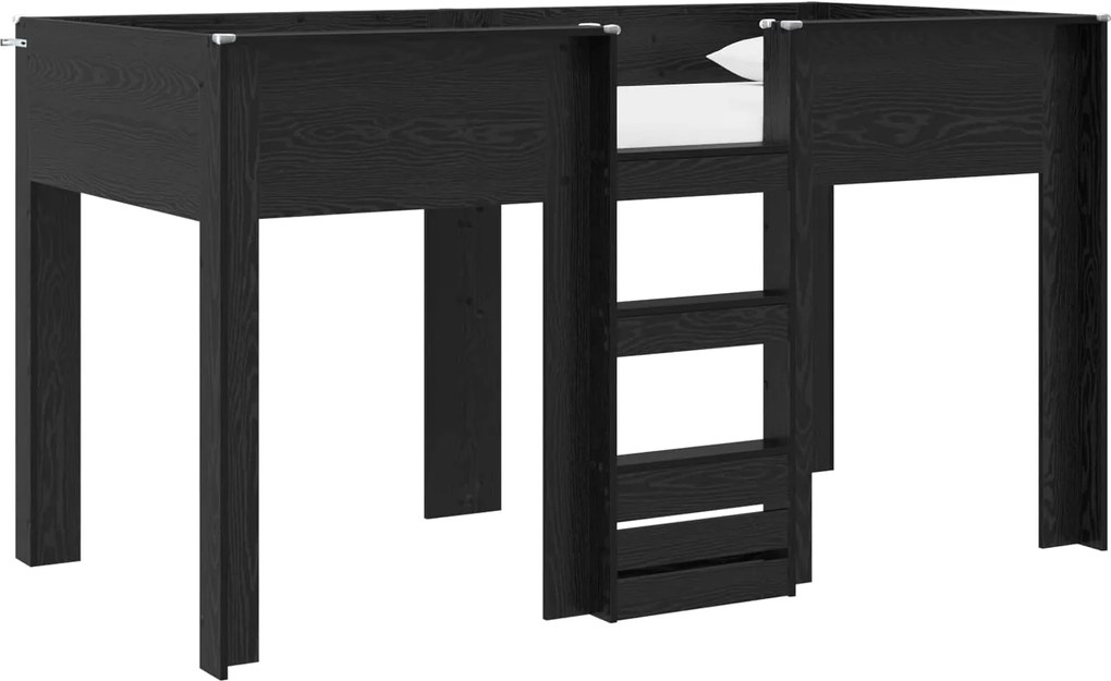 vidaXL Pat Etajat pentru Copii Stejar Negru 100 x 200 cm Lemn compozit