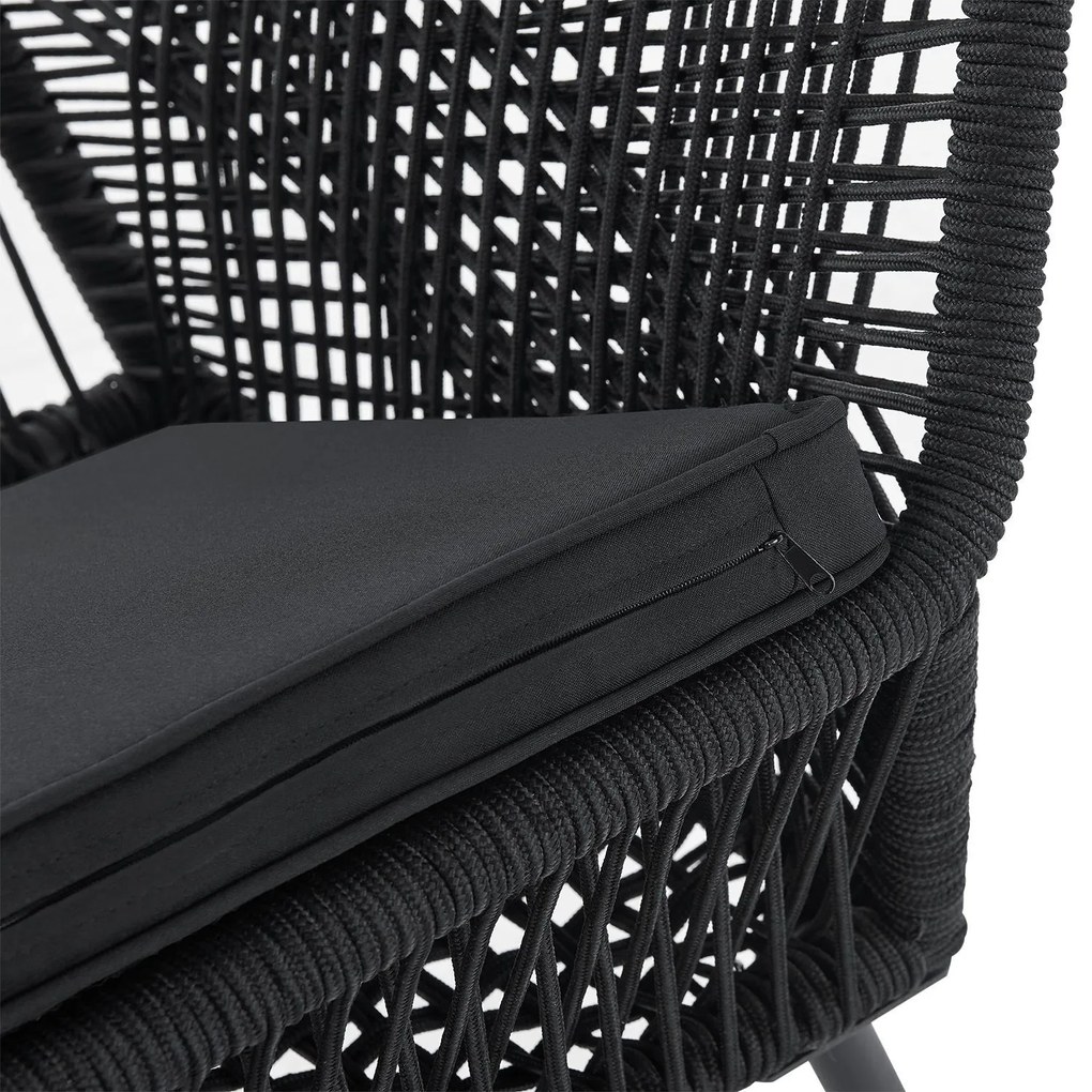 Jusky Scaune metalice Kastos 2 buc - negru
