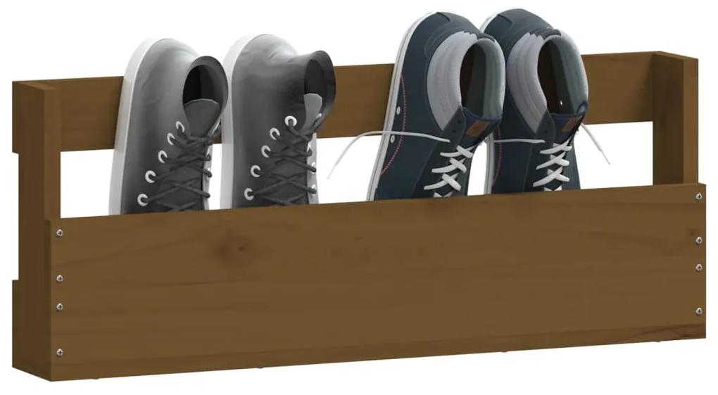 Pantofare de perete 2 buc. maro miere 59x9x23 cm lemn masiv pin 2, maro miere, 59 x 9 x 23 cm, 1