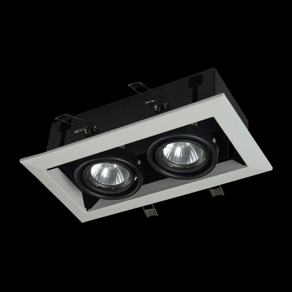 Plafoniera incastrabila cu doua spoturi Metal, alb MYDL008-2-02-W
