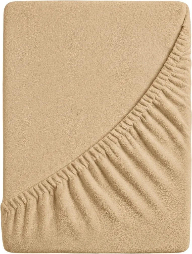 Cearsaf Frotir cu elastic 90x200 cm bej