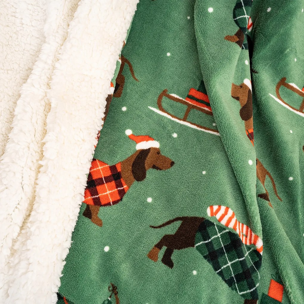 Pătură de Crăciun imitație blăniță 4Home Woof, 150 x 200 cm