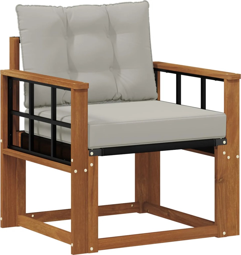 vidaXL Set de canapele de exterior Lemn solid de Acacia și Textilene