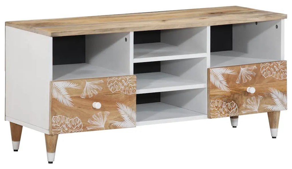 vidaXL Comodă TV, 100x33,5x46 cm, lemn masiv de mango