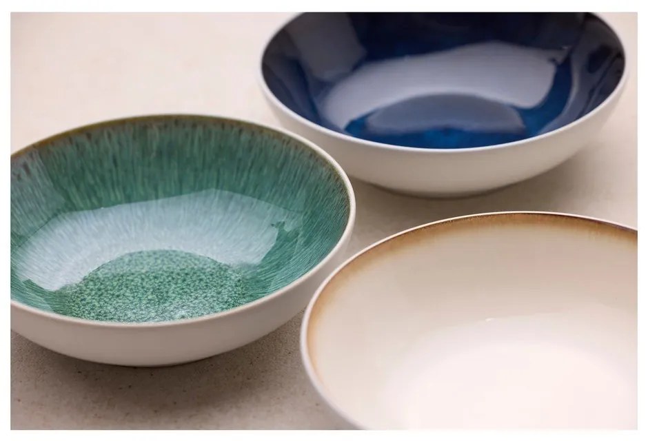 Bol alb/verde din gresie 900 ml Gastro White/Green – Bitz