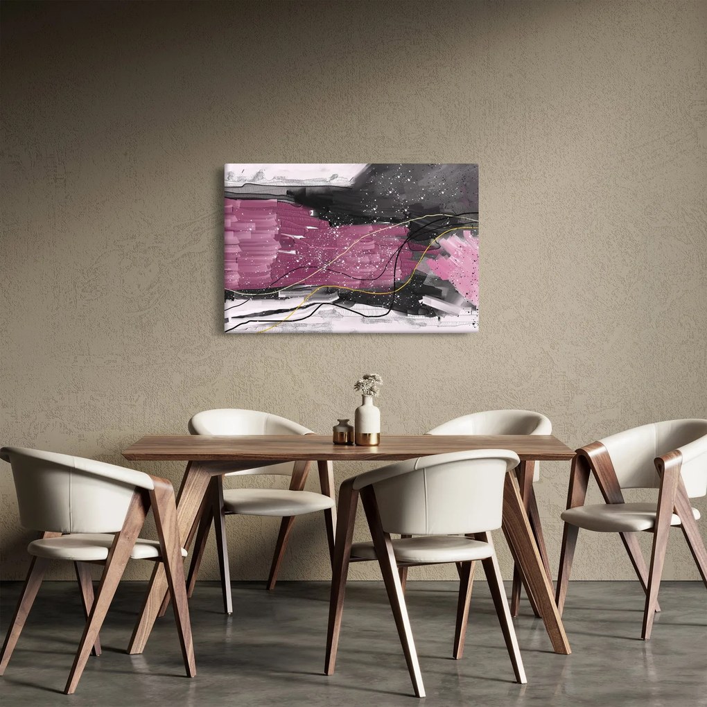 Tablou - Abstracție roz-roșu (90x60 cm)