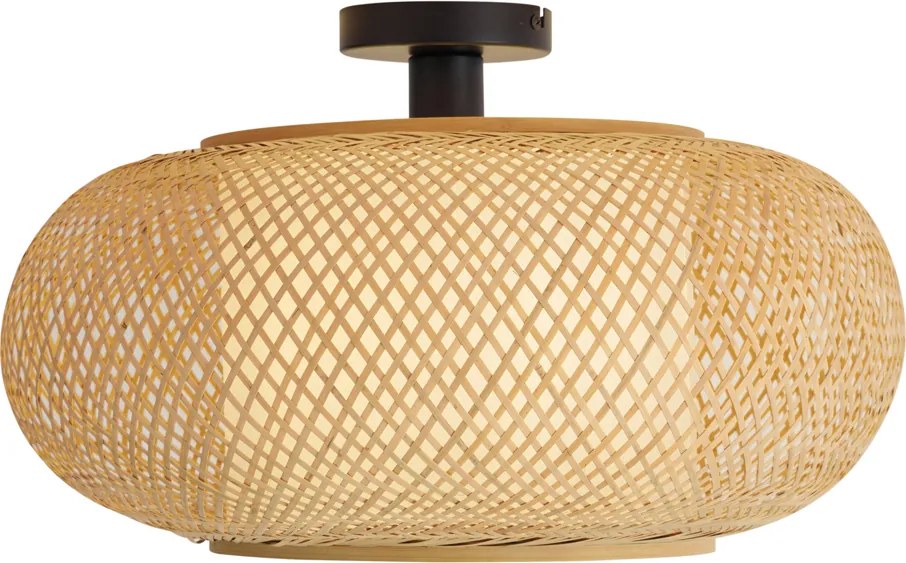 Plafonieră inteligentă din bambus cu interior alb, inclusiv WiFi A60 - Liva