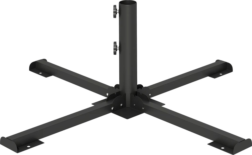 Outsunny Suport pentru umbrelă pliabil, diametru tijă 38 și 48 mm, suport în cruce pentru umbrele, gri închis | Aosom Romania