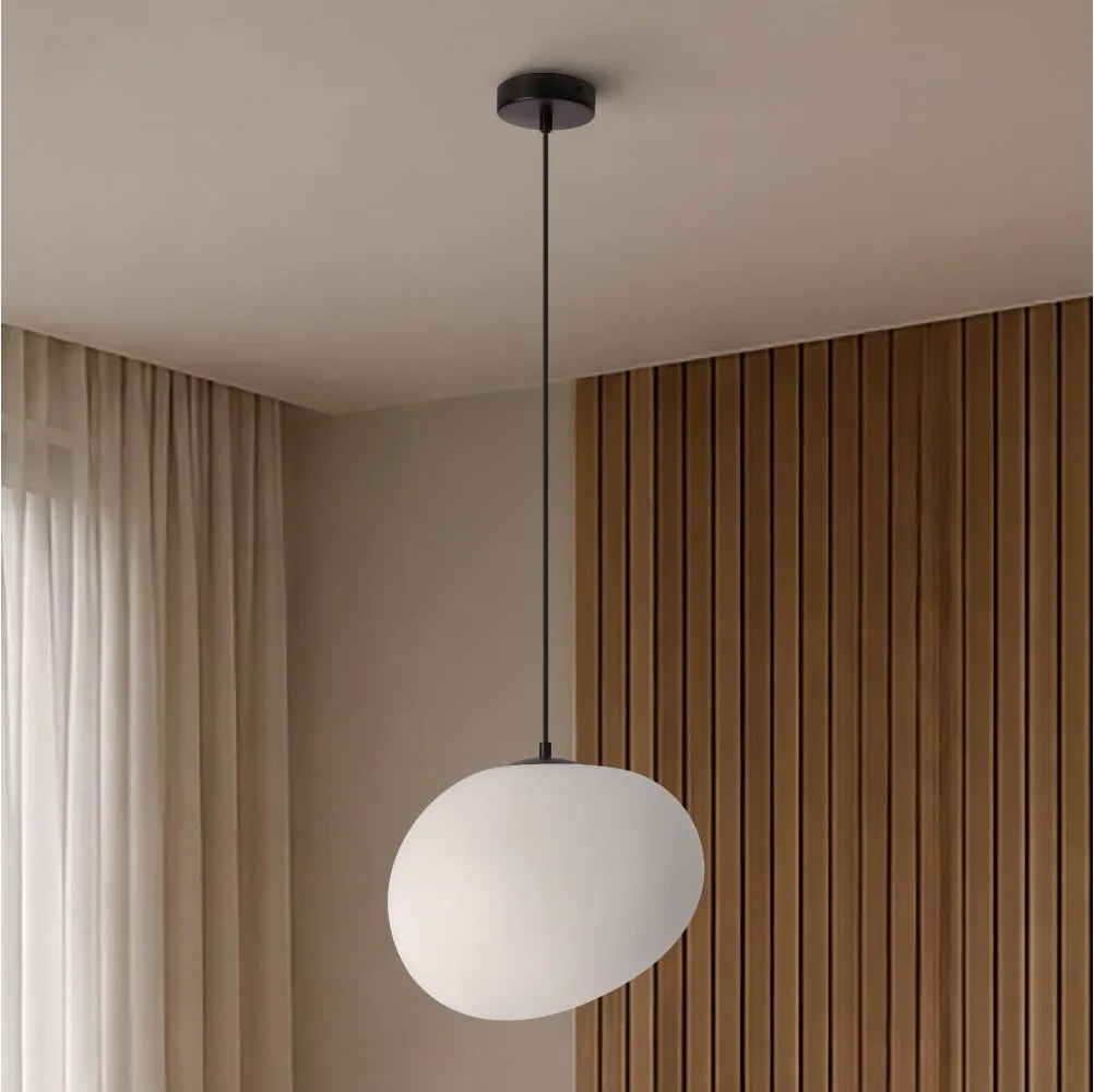 BRILAGI - Lampă suspendată pe cablu PEBBLES 1xE27/40W/230V Ø 30 cm neagră