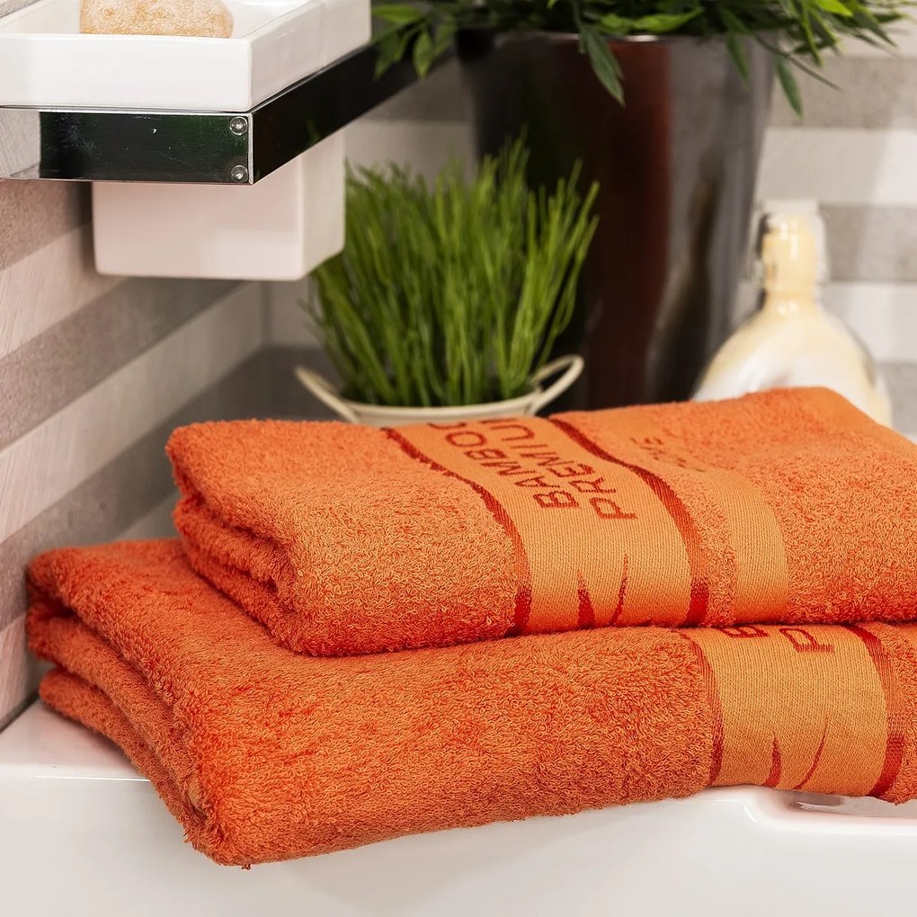 Prosop de corp 4Home Bamboo Premium portocaliu, 70 x 140 cm