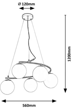 Lustră pe cablu Rabalux 5xE14/5W/230V