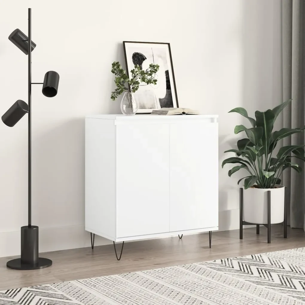 827156 vidaXL Servantă, alb, 60x35x70 cm, lemn prelucrat