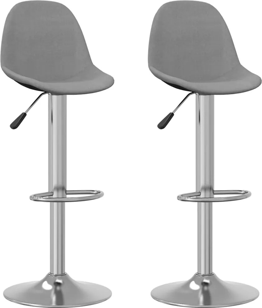 vidaXL Scaune de bar, 2 buc., gri închis, material textil