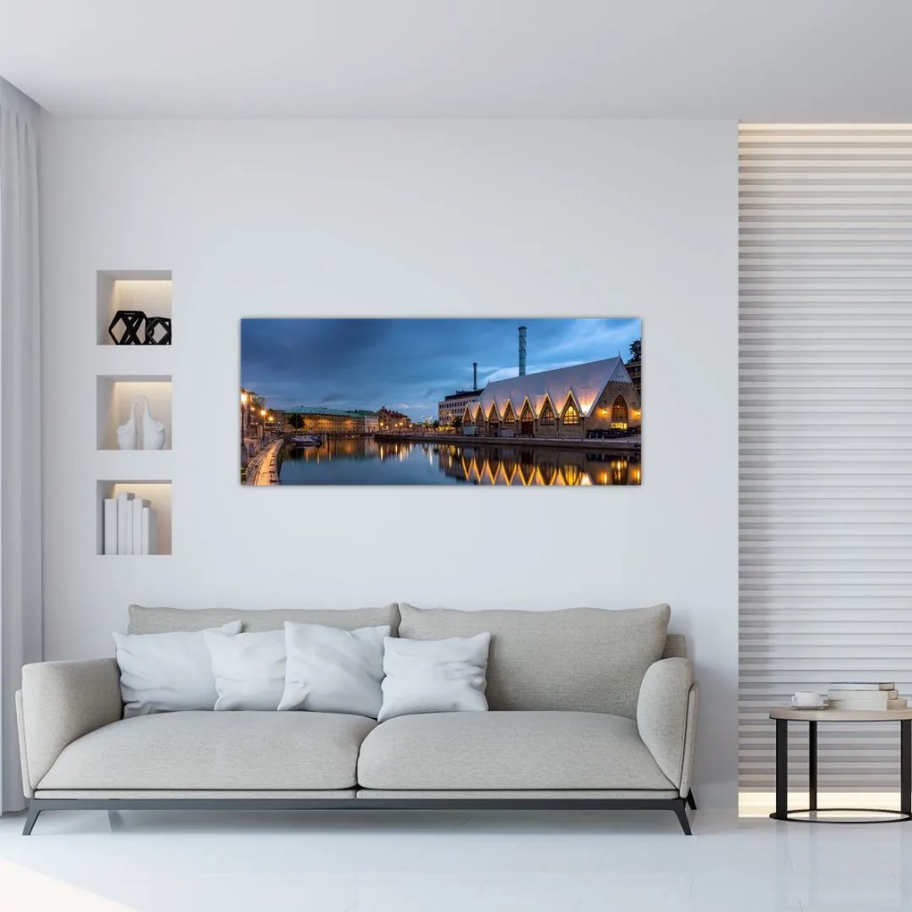 Tablou cu canalul - Göteborg (120x50 cm)
