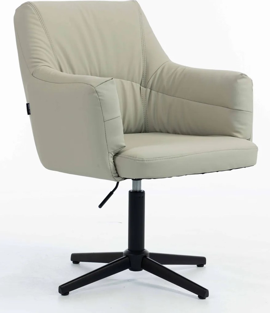 HR840CROSS Scaun Culoarea Inului Piele Ecologica Premium Soft cu Bază Neagră