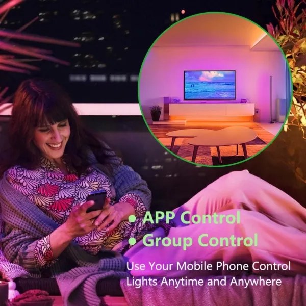 Lampadar LED RGB dimabil Immax NEO 07776L AMBIENTE LED/12W/230V Wi-Fi Tuya + telecomandă