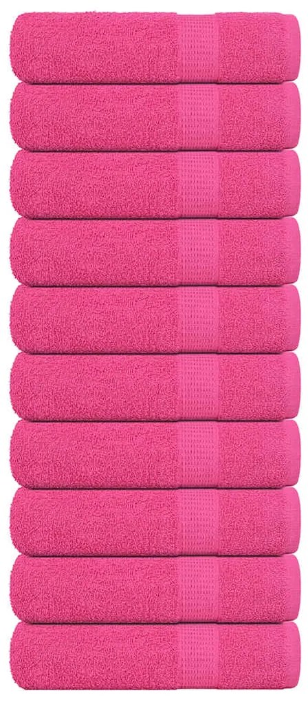 vidaXL Prosoape de baie 10 buc roz 100x150 cm 360 g/m² 100% bumbac