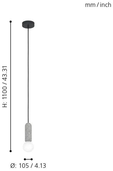 Eglo 39831 - Lustră pe cablu GIACONECCHIA 1xE27/40W/230V