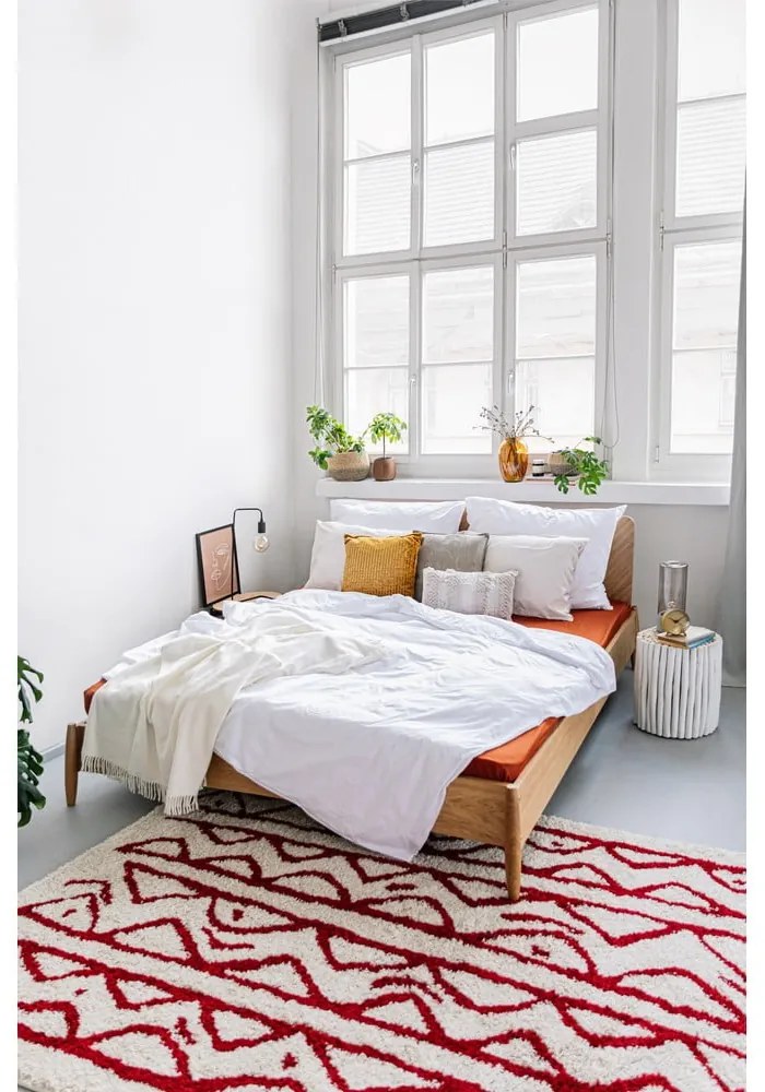 Lenjerie de pat din bumbac pentru o persoană Bonami Selection, 140 x 220 cm, alb