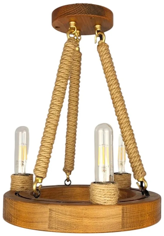 Lustra rustica fabricata manual din lemn EVIA 3L