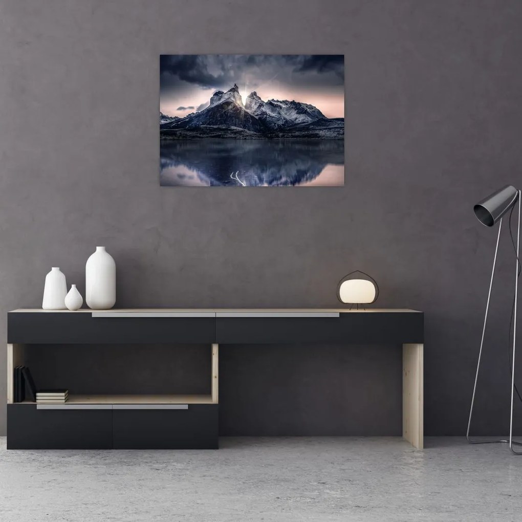 Tablou lacul cu munte (70x50 cm)