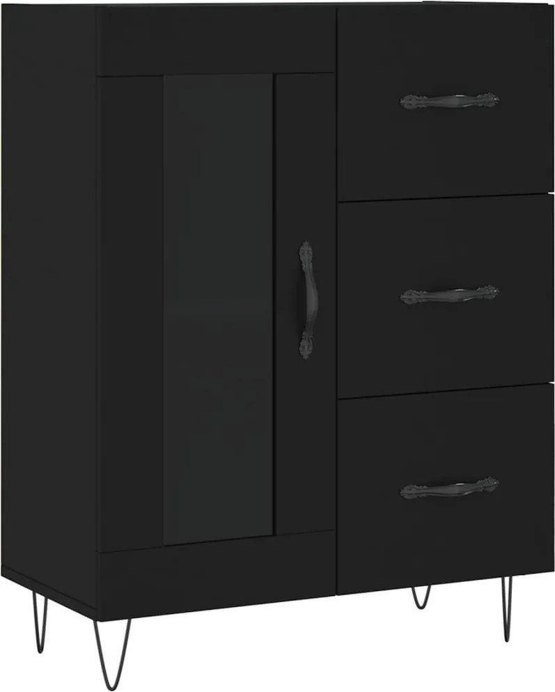 vidaXL Servantă, negru, 69,5x34x90 cm, lemn compozit