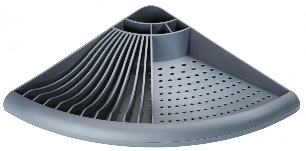 Scurgator de colt pentru vase Grey, Wenko, 9 x 35 x 50 cm, polipropilena, gri