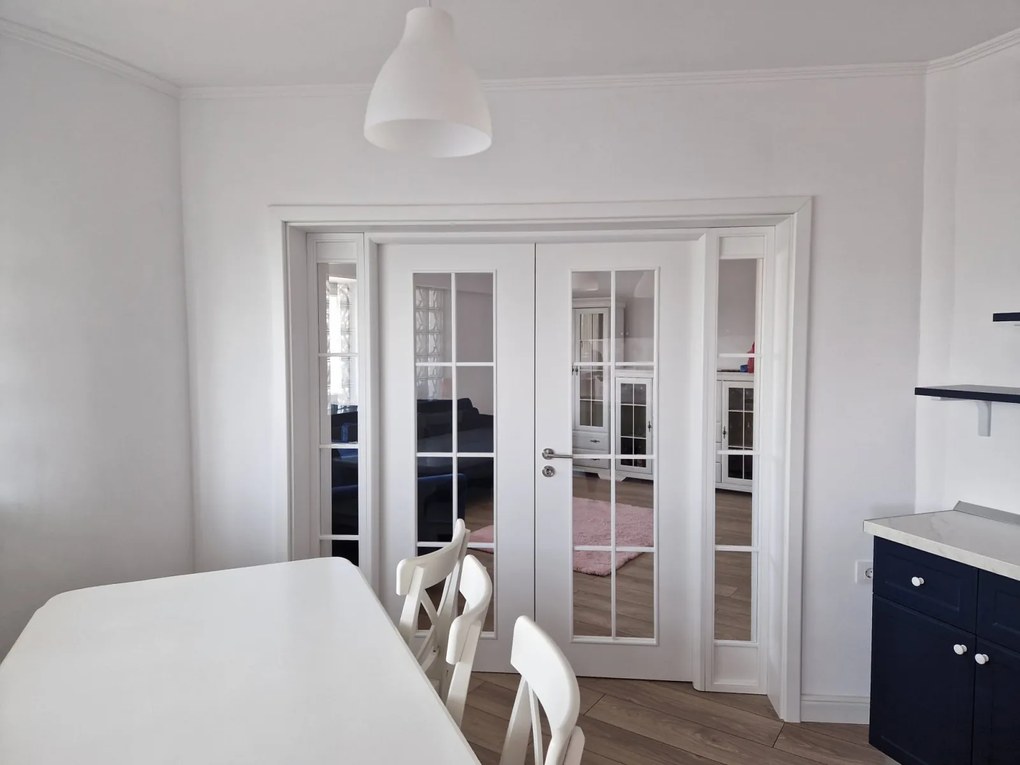 Usa de interior dubla cu pui   luminator lateral - VINTAGE 5.4 Clara, 260-350 mm, Stejar, Folie Decor