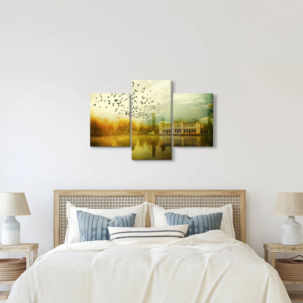 Tablou peisajului pictat cu sediul (90x60 cm)