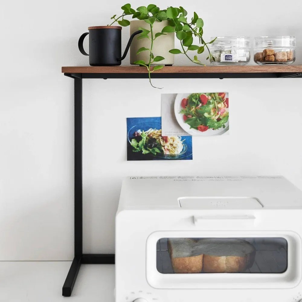 Raft suplimentar negru/în culoare naturală din lemn 90x18 cm Tower – YAMAZAKI