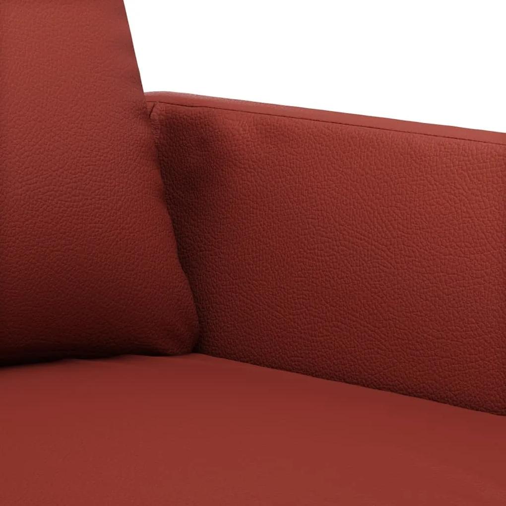 Canapea cu 3 locuri, rosu vin, 180 cm, piele ecologica Bordo, 200 x 77 x 80 cm