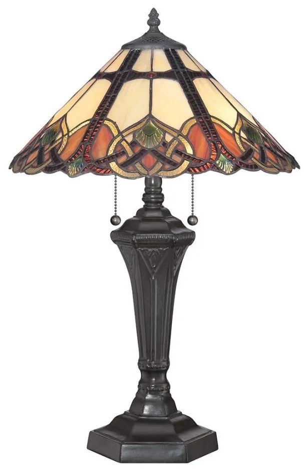 Elstead QZ-CAMBRIDGE-TL - Lampă de masă Tiffany BELLE 2xE27/75W/230V