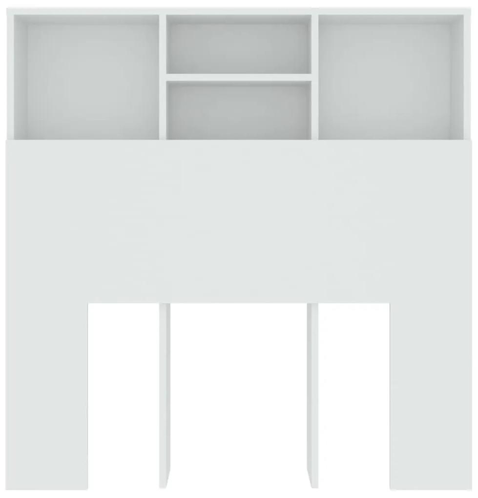 Tăblie de pat cu dulap, alb, 100x19x103,5 cm