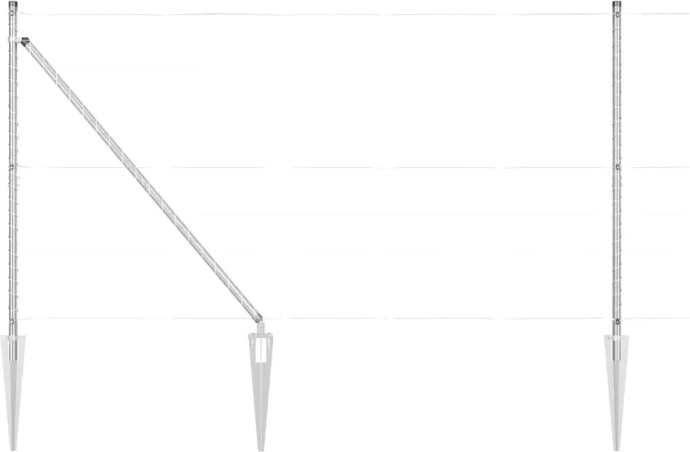 vidaXL Stâlp de gard. 26 pcs Gri 3,2 x 3,2 x 185 cm