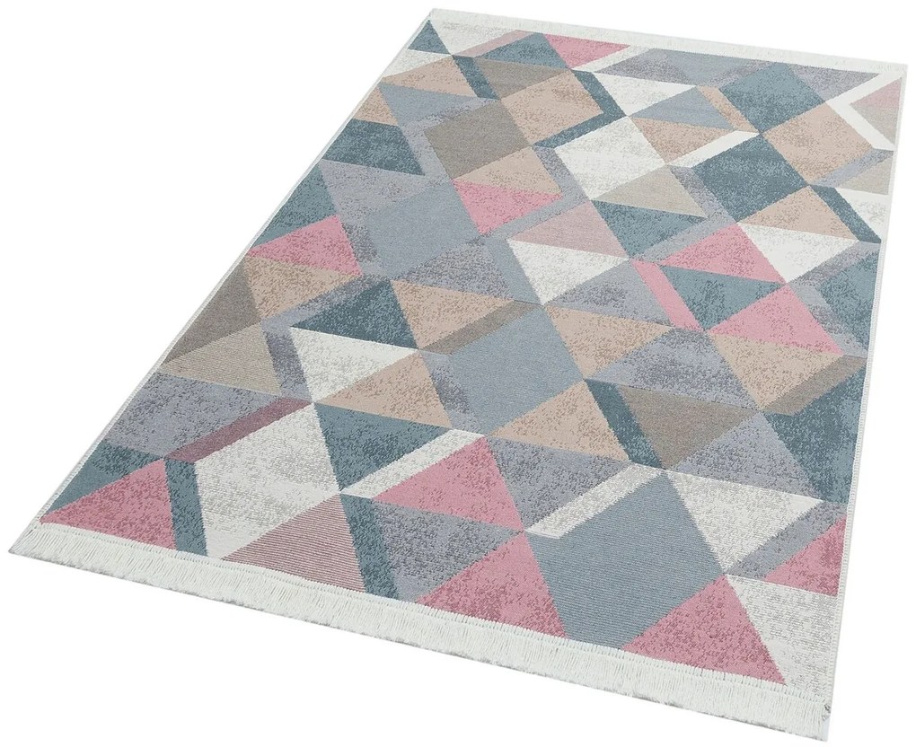 Covor, Ar 10, 160x230 cm, Albastru / Roz / Bej / Gri