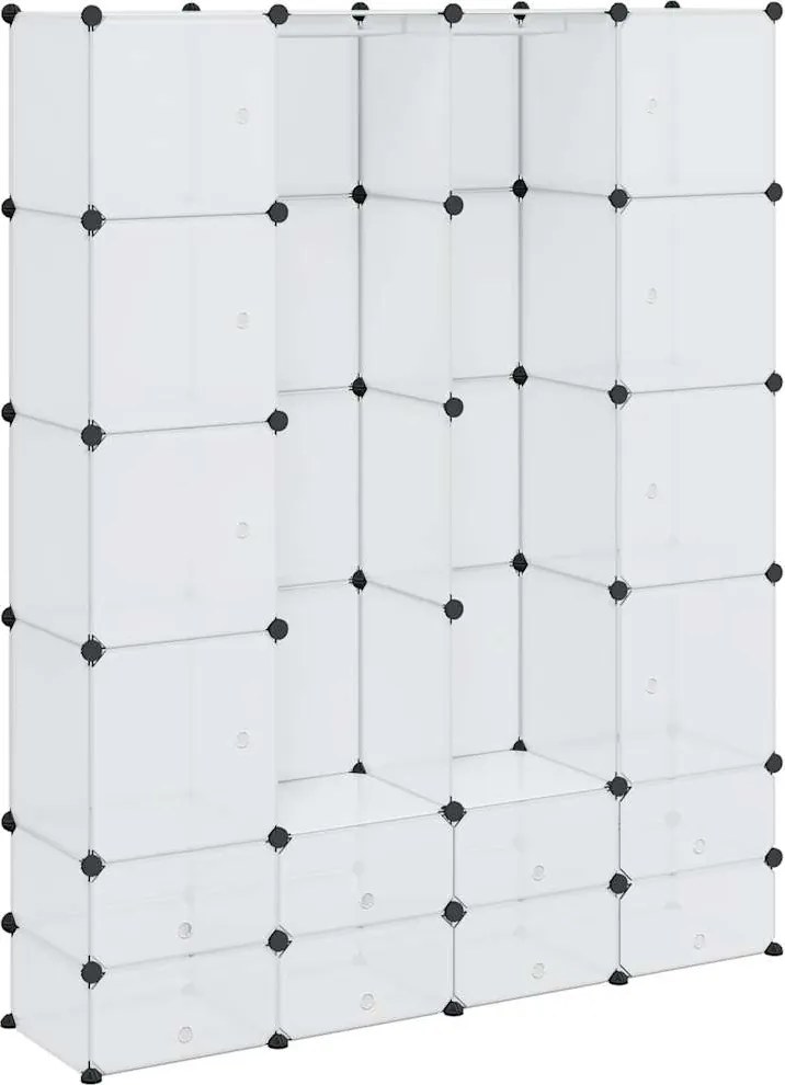 vidaXL Dulap modular cu 18 compartimente alb 37 x 146 x 180,5 cm