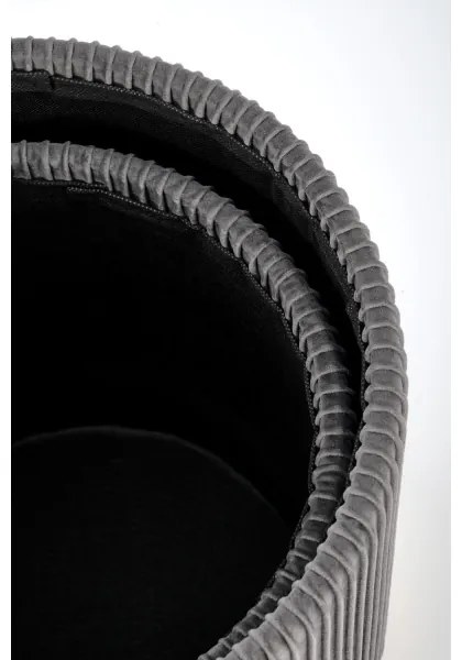 SET 2x taburet MONTY d. 36/66 cm gri/auriu