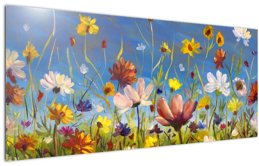 Tablou cu luncă înflorită (120x50 cm)