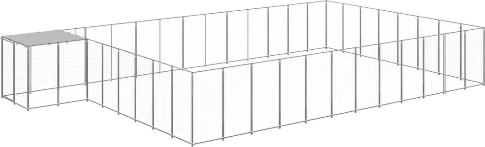 vidaXL Padoc pentru câini, argintiu, 30,25 m², oțel