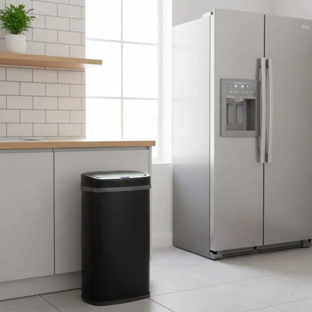 Coș de gunoi cu senzor DEUS, 58 litri, negru Jurhan