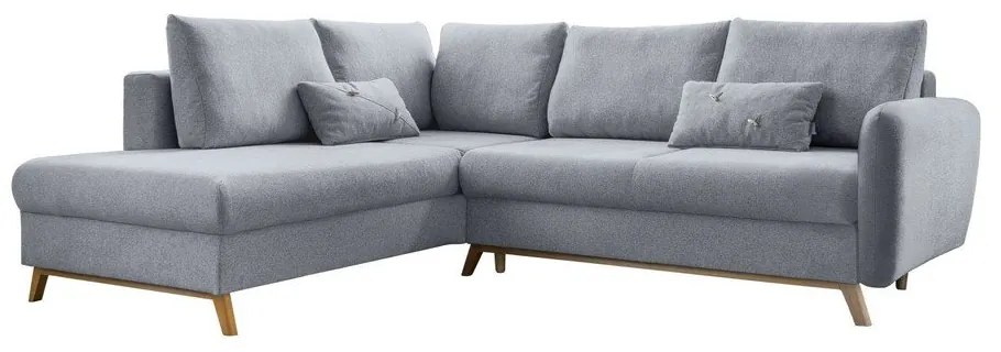 Colțar extensibil cu șezlong pe partea stângă Miuform Scandic Lagom L, gri deschis