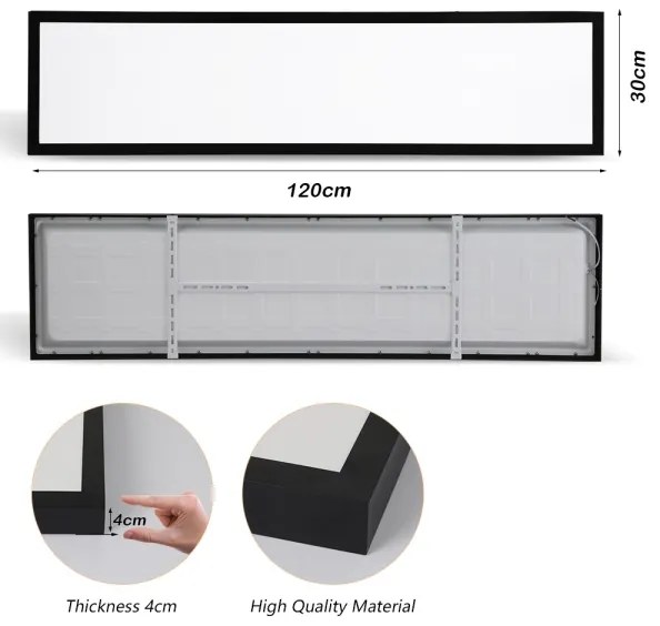 Brilagi - Aplica LED pentru baie FRAME LED/50W/230V 3000/4000/6000K IP44 negru