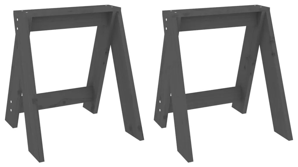 vidaXL Scaune, 2 buc., gri, 40x40x45 cm, lemn masiv de pin