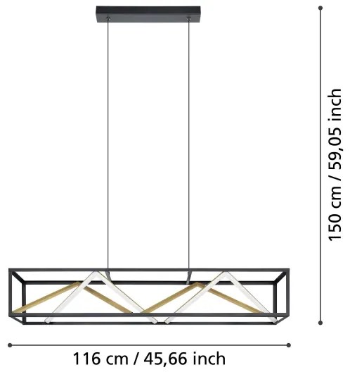 Lustră LED dimabilă aplicată Eglo 390417 PENELA LED/46W/230V 2700-6500K + telecomandă