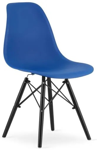 Scaun stil scandinav, Artool, Osaka, PP, lemn, albastru si negru, 46x54x81 cm