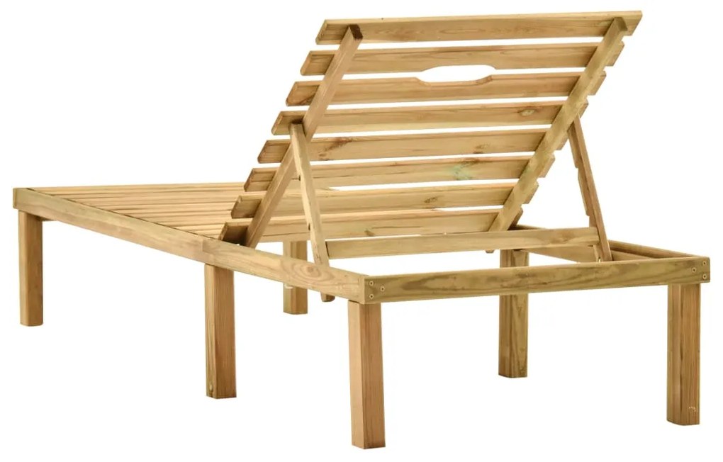 Șezlong de grădină cu masă, lemn de pin tratat