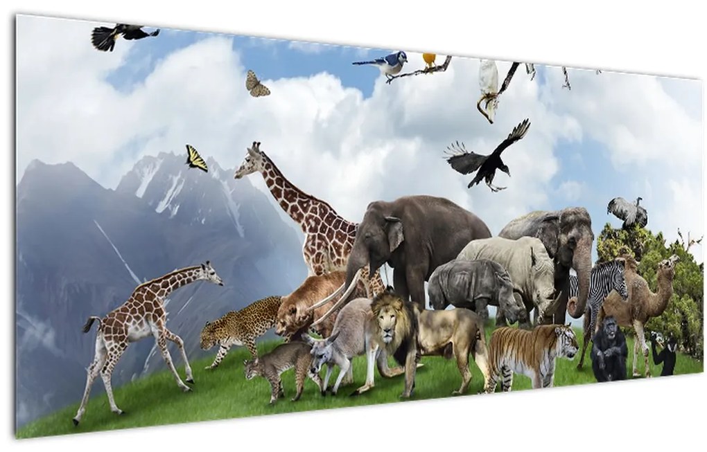 Tablou - Animale pe insulă (120x50 cm)