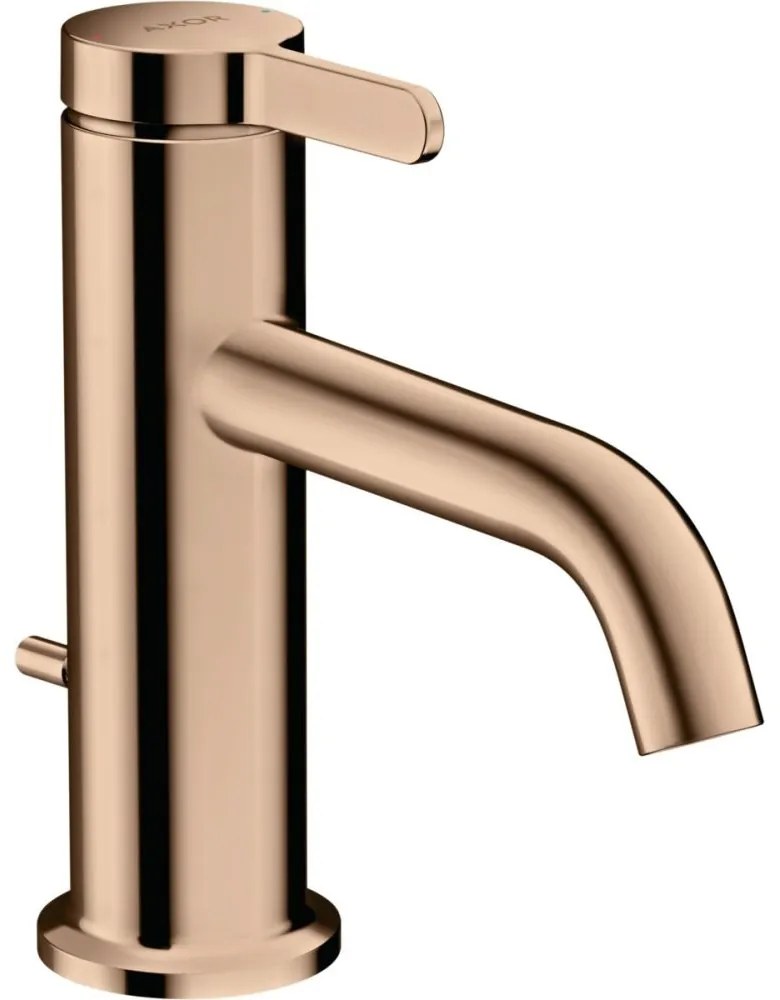 Baterie lavoar baie red gold lucios cu ventil pop-up Hansgrohe Axor One 70 Red gold lucios