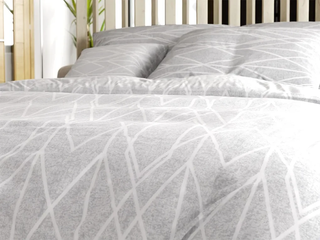 Lenjerie de pat din bumbac Renforcé GRAY STRIPES gri Dimensiunile lenjeriei: 70 x 90 cm | 140 x 200 cm