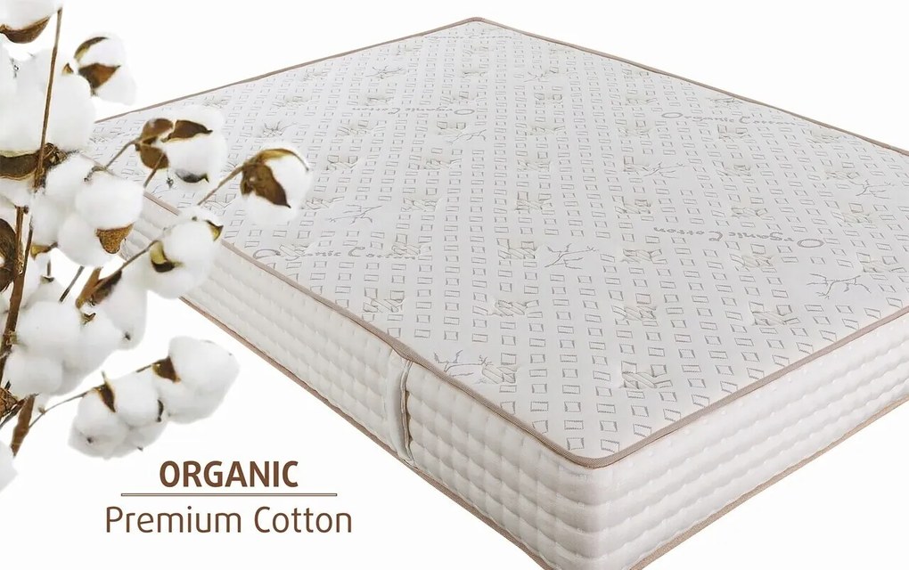 Saltea Premium Organic Cotton Pocket Memory 7 Zone de Confort 120x200 cm, H 26 cm